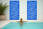 Vivid Blaze Blue Gloss Cloudy privacy screen, adding a splash of cool color to any outdoor area.