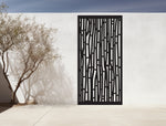 Elegant bamboo-themed metal privacy screen, finished in Night Sky Matt Black, perfect for enhancing outdoor areas with privacy and sophistication