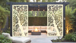 Forest Intertwine privacy screen in Canola Cream, lending a warm, earthy feel to outdoor living areas