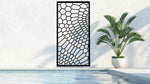 Bold honeycomb-design privacy panel finished in Night Sky Matt Black, adding sophistication to patios or poolside areas.