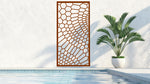 Industrial honeycomb-design privacy panel in Rust Patina, adding rustic charm to patios or garden settings.