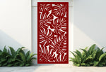 Monstera screen in Manor Red, making a bold statement with rich, deep hues for outdoor decor.