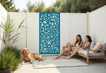 Oasis Dream privacy screen in Wedgwood Satin, featuring a graceful floral design that enhances outdoor areas with a smooth, classic finish, perfect for stylish privacy in patios and gardens.