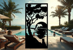 Sunset Serenity privacy panel in Night Sky Matt Black, adding bold contrast and elegance to poolside retreats and garden walls