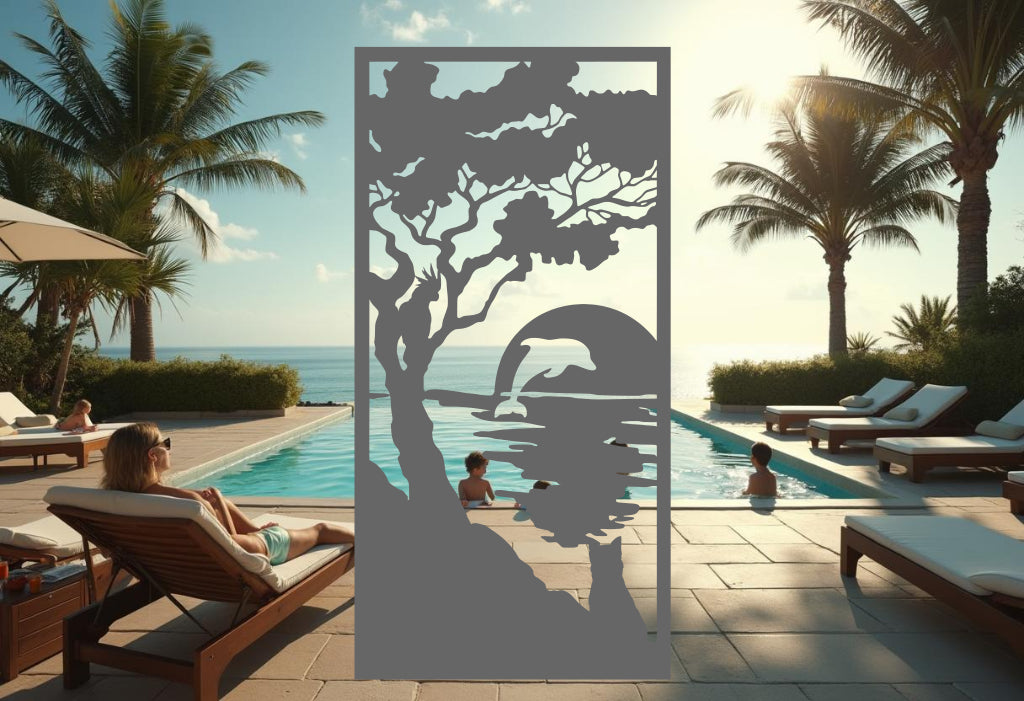 Subtle Berry Grey Gloss Sunset Serenity panel, delivering understated sophistication for outdoor backdrops