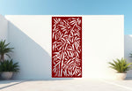 Bamboo Tangle privacy screen in Manor Red, providing a bold and vibrant backdrop that stands out in outdoor settings, highlighting the intricate bamboo design.