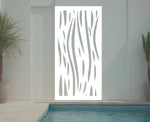 Waves privacy screen in Bright White Gloss, enhancing modern spaces with a fresh, clean aesthetic.